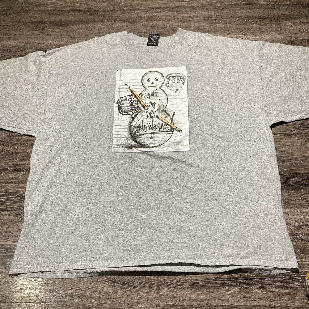 Vintage Y2K USDA Young Jeezy Shirt Mens 3XL Gray Cant Ban The Snowman Rap